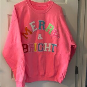 Pink 'Merry & Bright' Sweatshirt